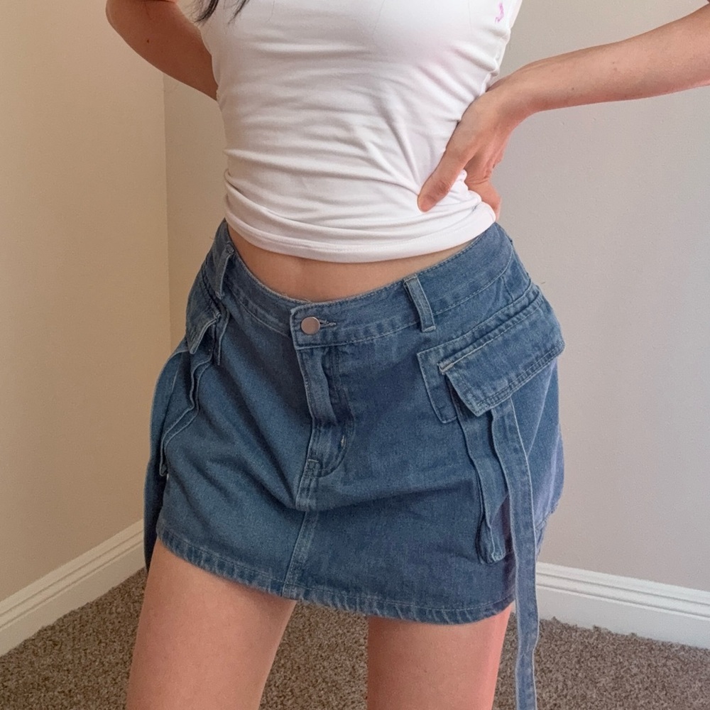 Blue Denim Mini Skirt